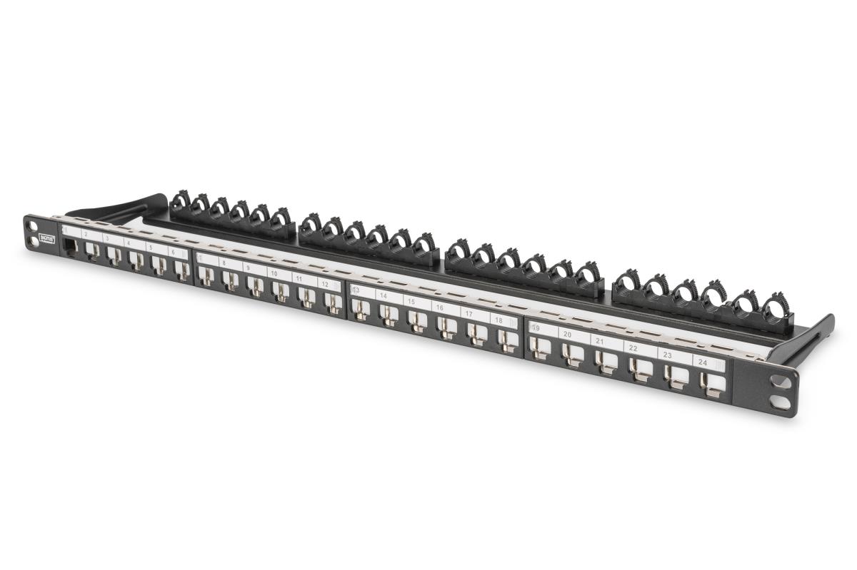 EU Product - Patchpanel 0,5HE 24-Port Modular  geschirmt schwarz thumbnail