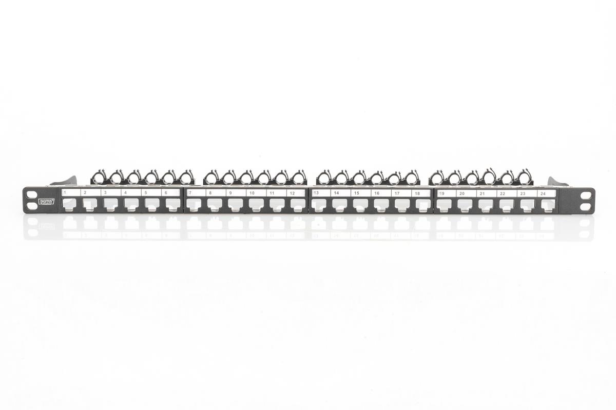 EU Product - Patchpanel 0,5HE 24-Port Modular  geschirmt schwarz thumbnail