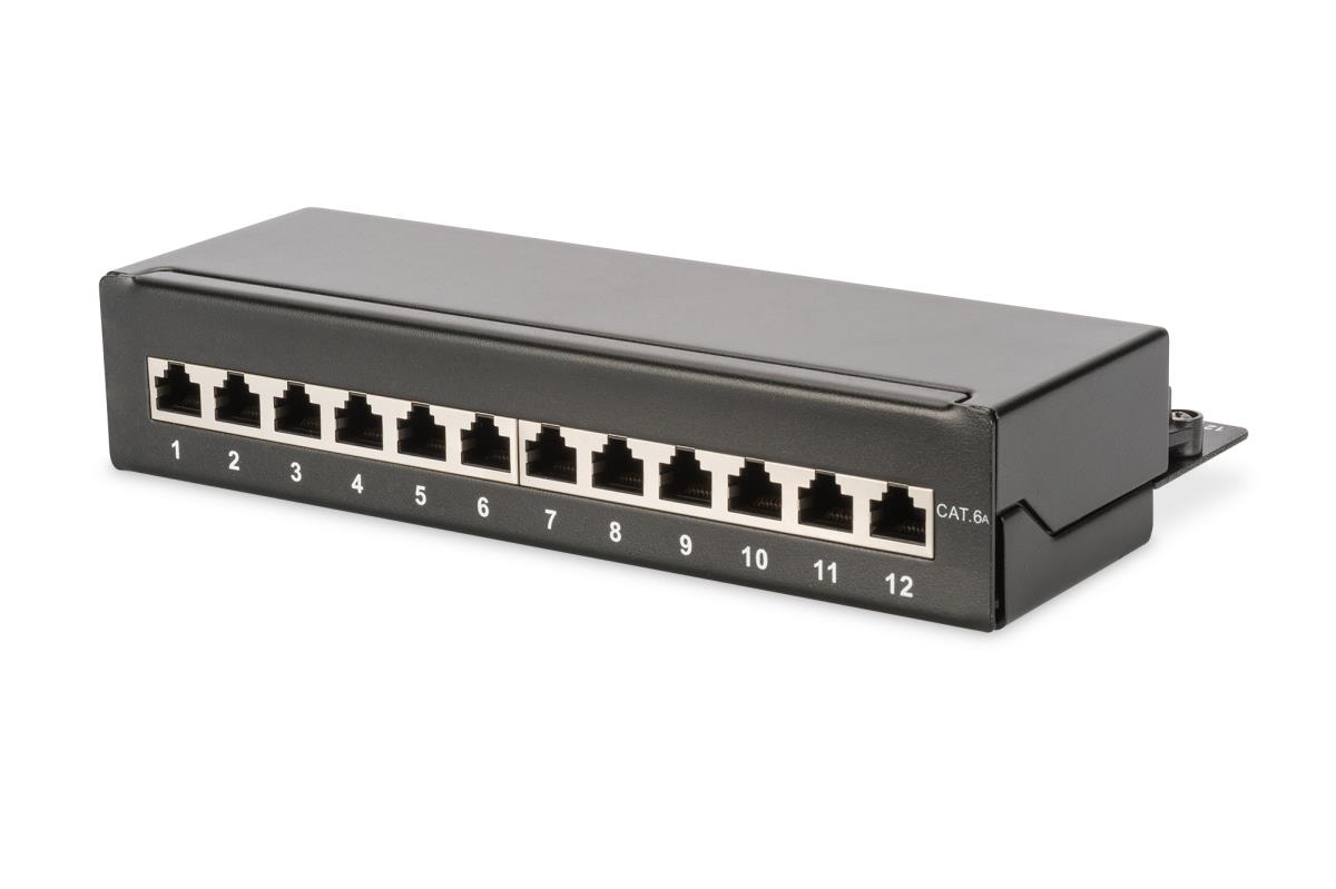 EU Product - Patchpanel 1HE 12-Port Cat6A   geschirmt schwarz thumbnail