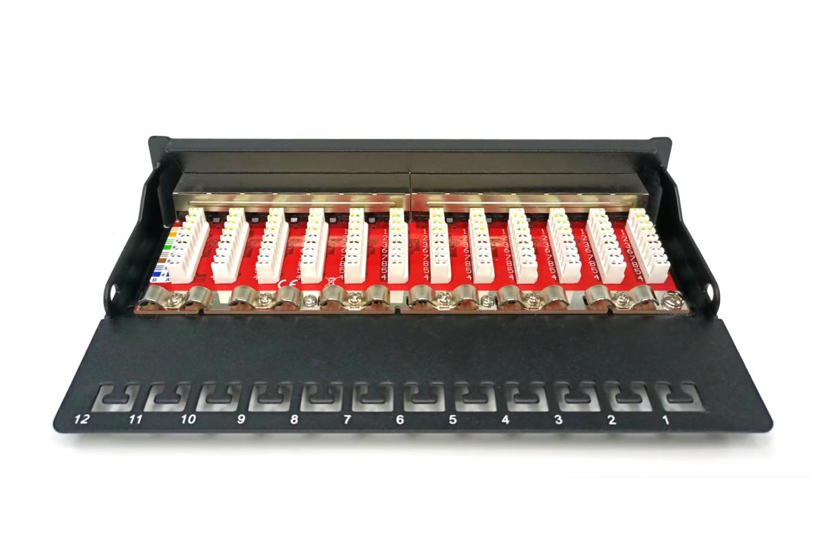 EU Product - Patchpanel 1HE 12-Port Cat6A   geschirmt schwarz thumbnail