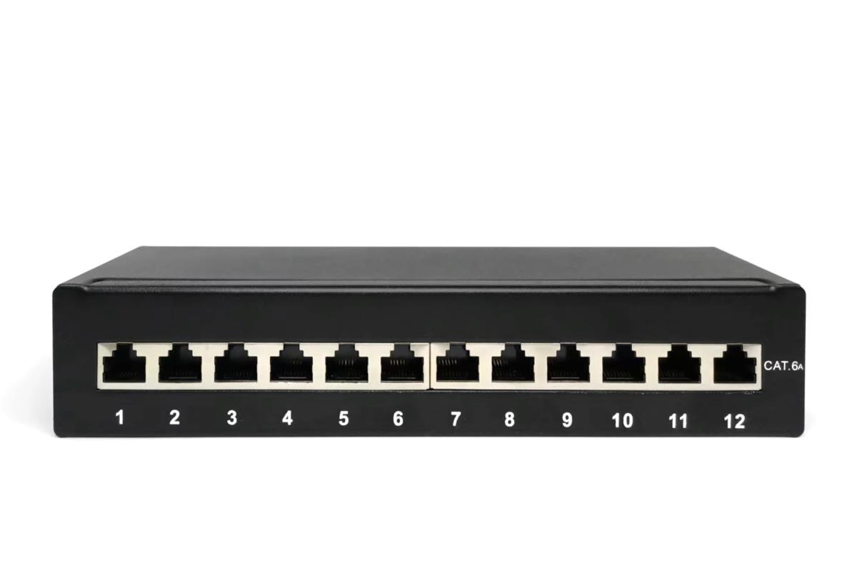 EU Product - Patchpanel 1HE 12-Port Cat6A   geschirmt schwarz thumbnail