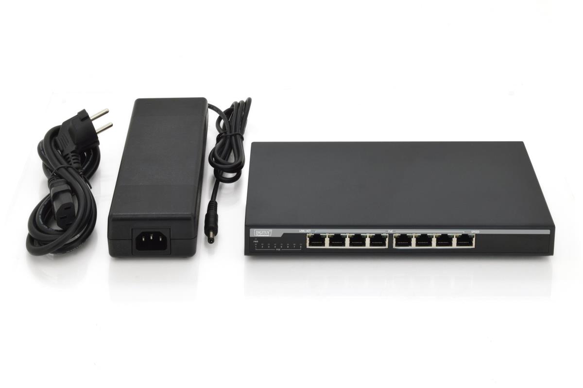 EU Product - Switch 8-Port  Gigabit 135W PoE Unmanaged schwarz thumbnail