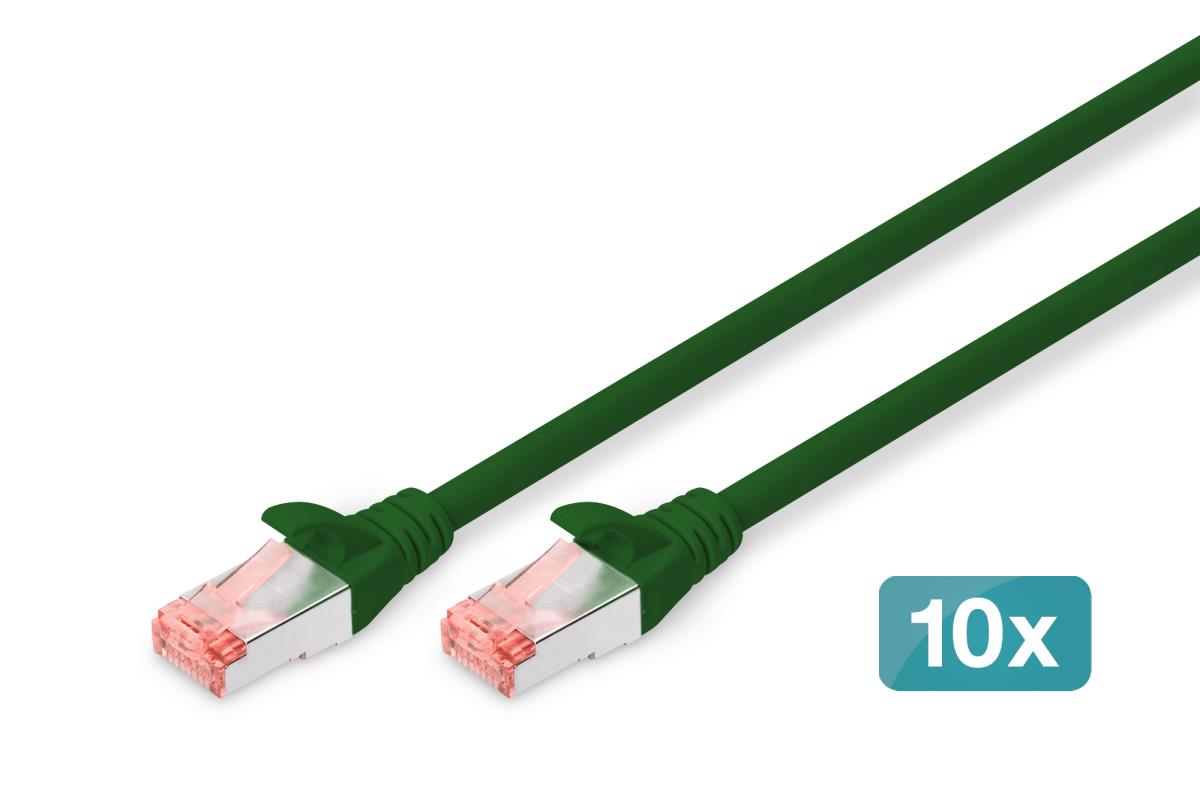 EU Product - CAT 6 S/FTP Patchkabel, 10 St�ck, 0,25m, gr�n thumbnail