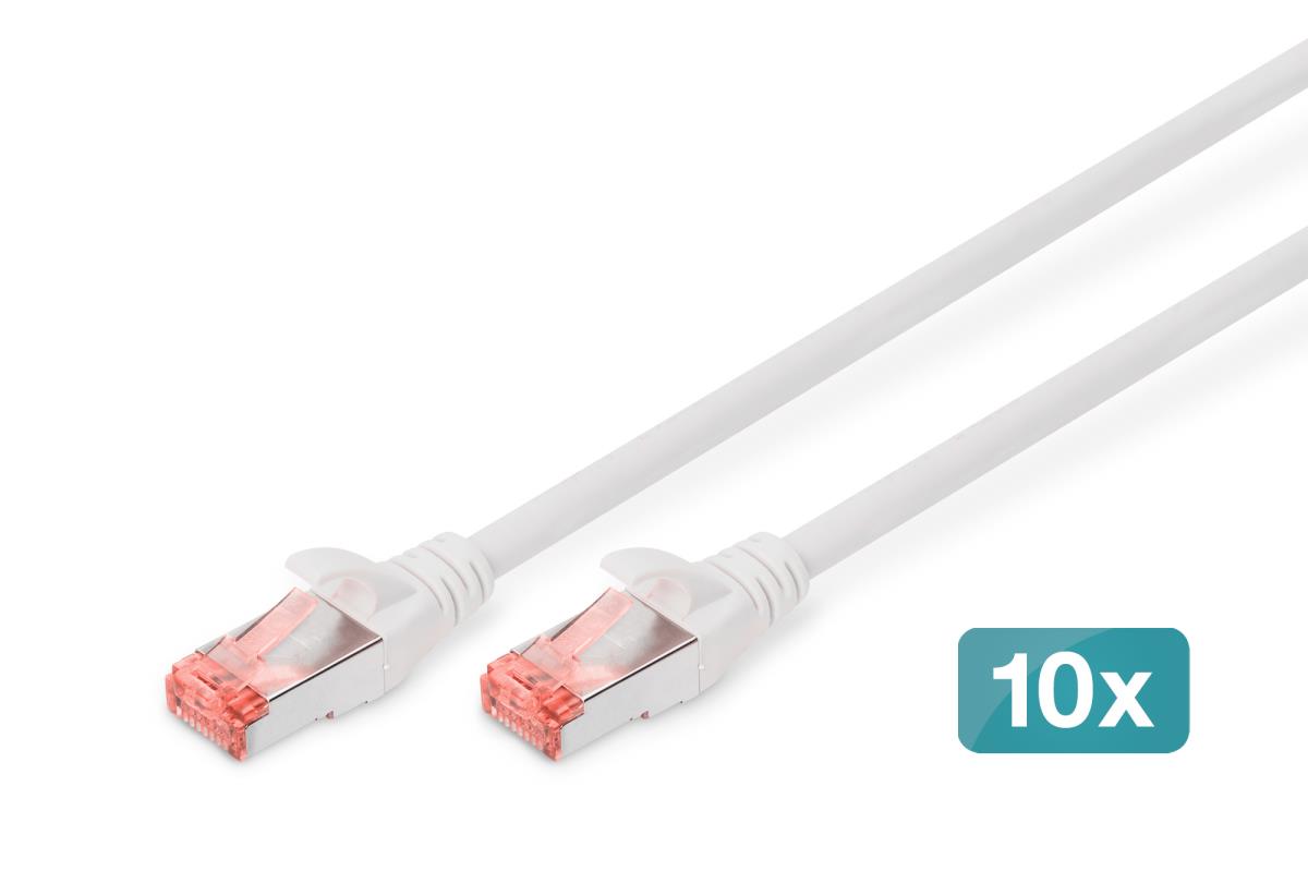 EU Product - CAT 6 S/FTP Patchkabel, 10 St�ck, 0,25m, wei� thumbnail