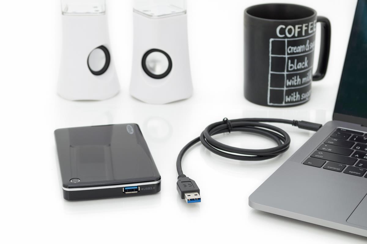 EU Product - USB 2.0 Anschlusskabel Typ C -A  St/St     1.0m,  sw thumbnail