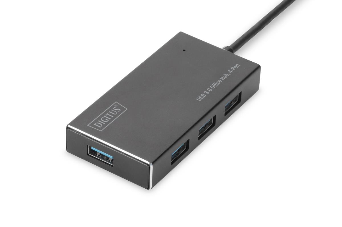 EU Product - USB-Hub    4-Port 3.0->4xA3.0 m.Netzteil     schwarz thumbnail