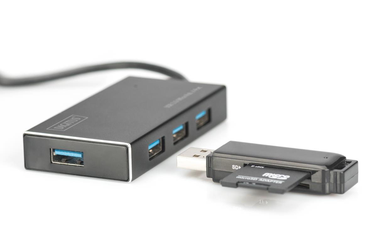 EU Product - USB-Hub    4-Port 3.0->4xA3.0 m.Netzteil     schwarz thumbnail