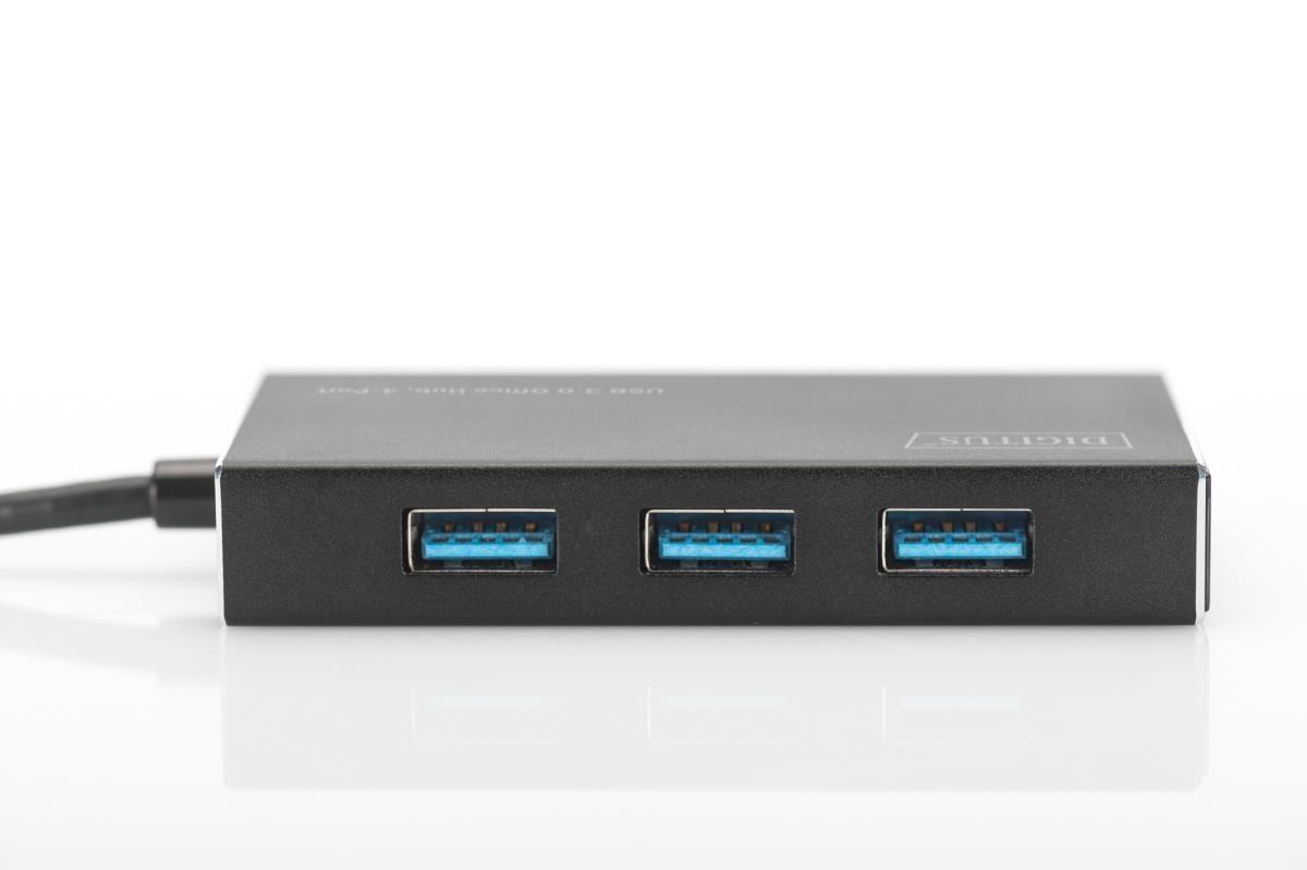 EU Product - USB-Hub    4-Port 3.0->4xA3.0 m.Netzteil     schwarz thumbnail