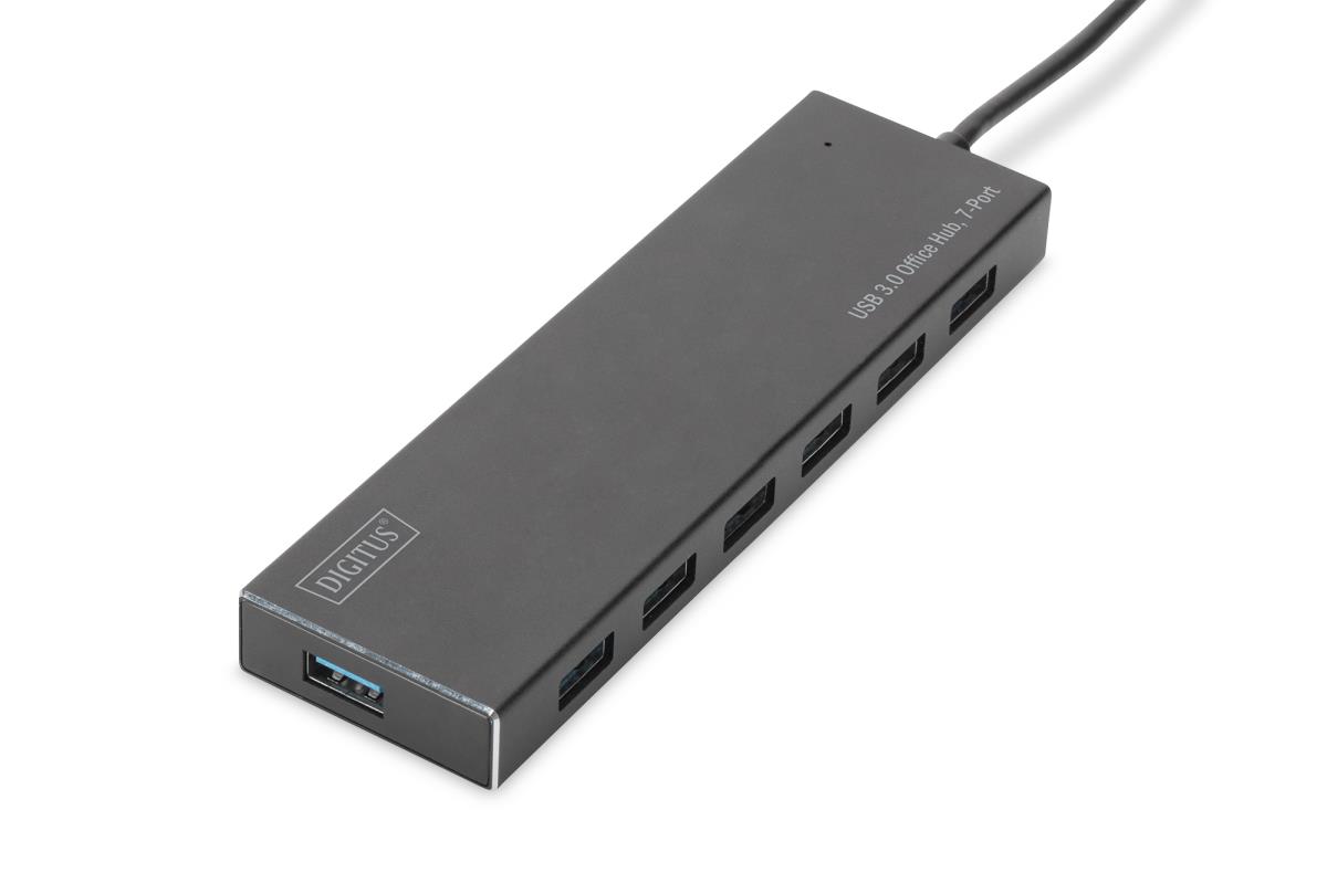EU Product - USB-Hub    7-Port 3.0->7xA3.0 m.Netzteil     schwarz thumbnail