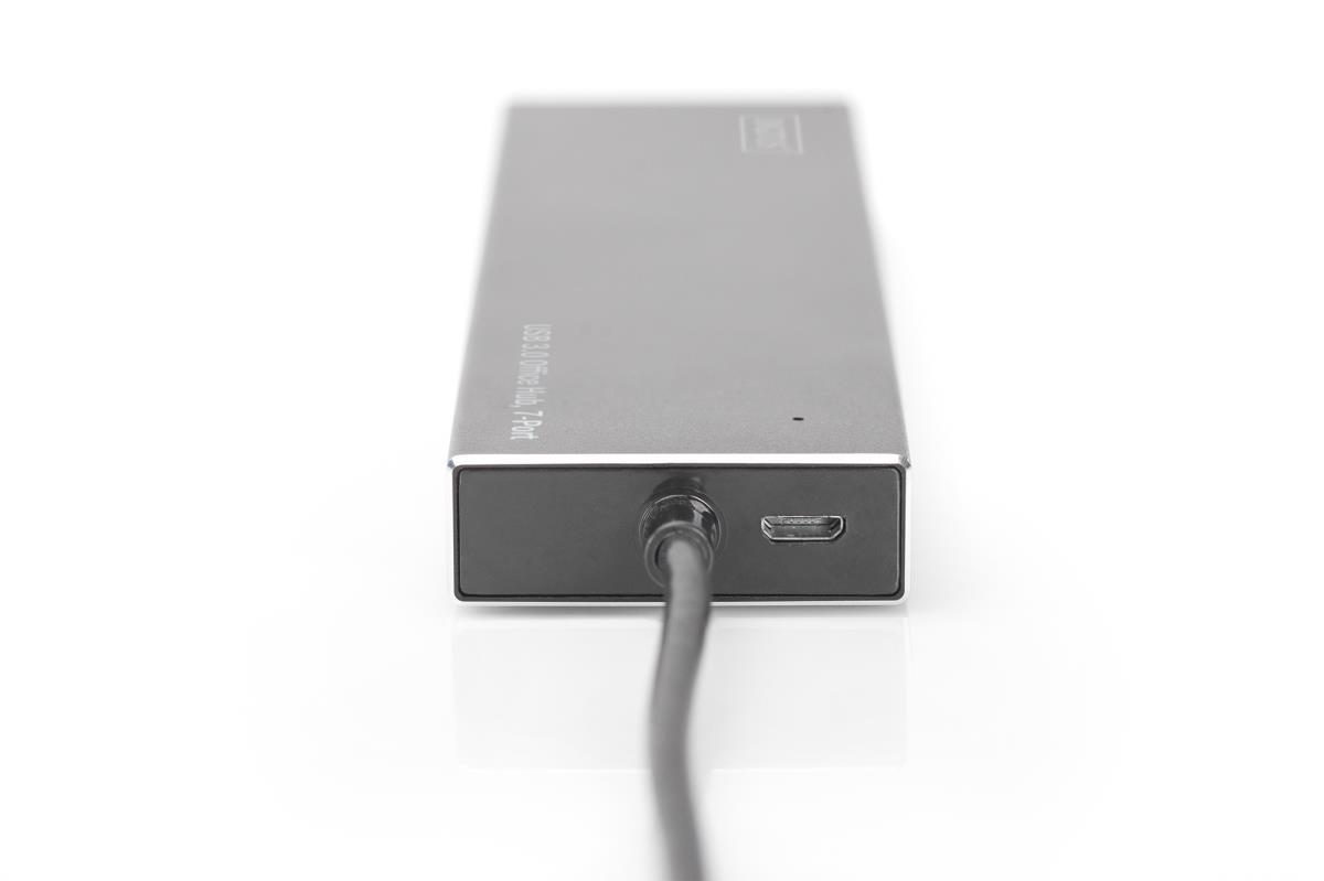 EU Product - USB-Hub    7-Port 3.0->7xA3.0 m.Netzteil     schwarz thumbnail