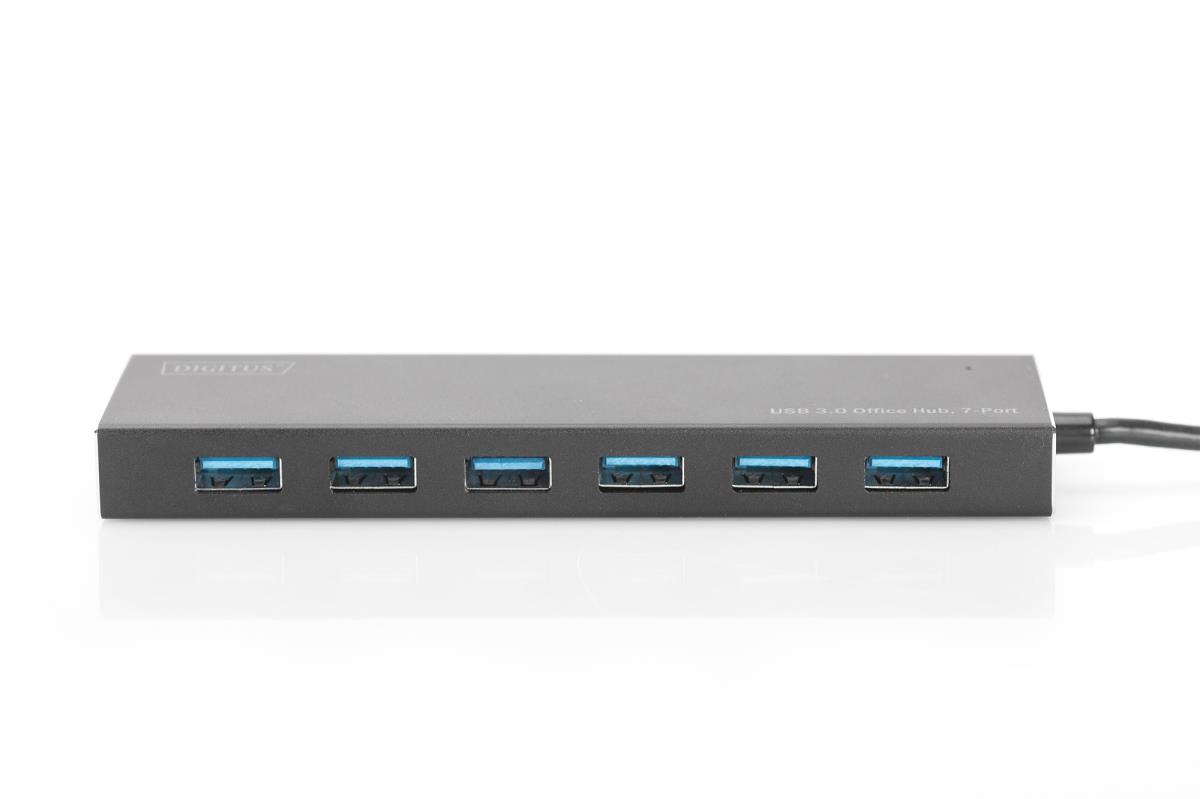 EU Product - USB-Hub    7-Port 3.0->7xA3.0 m.Netzteil     schwarz thumbnail