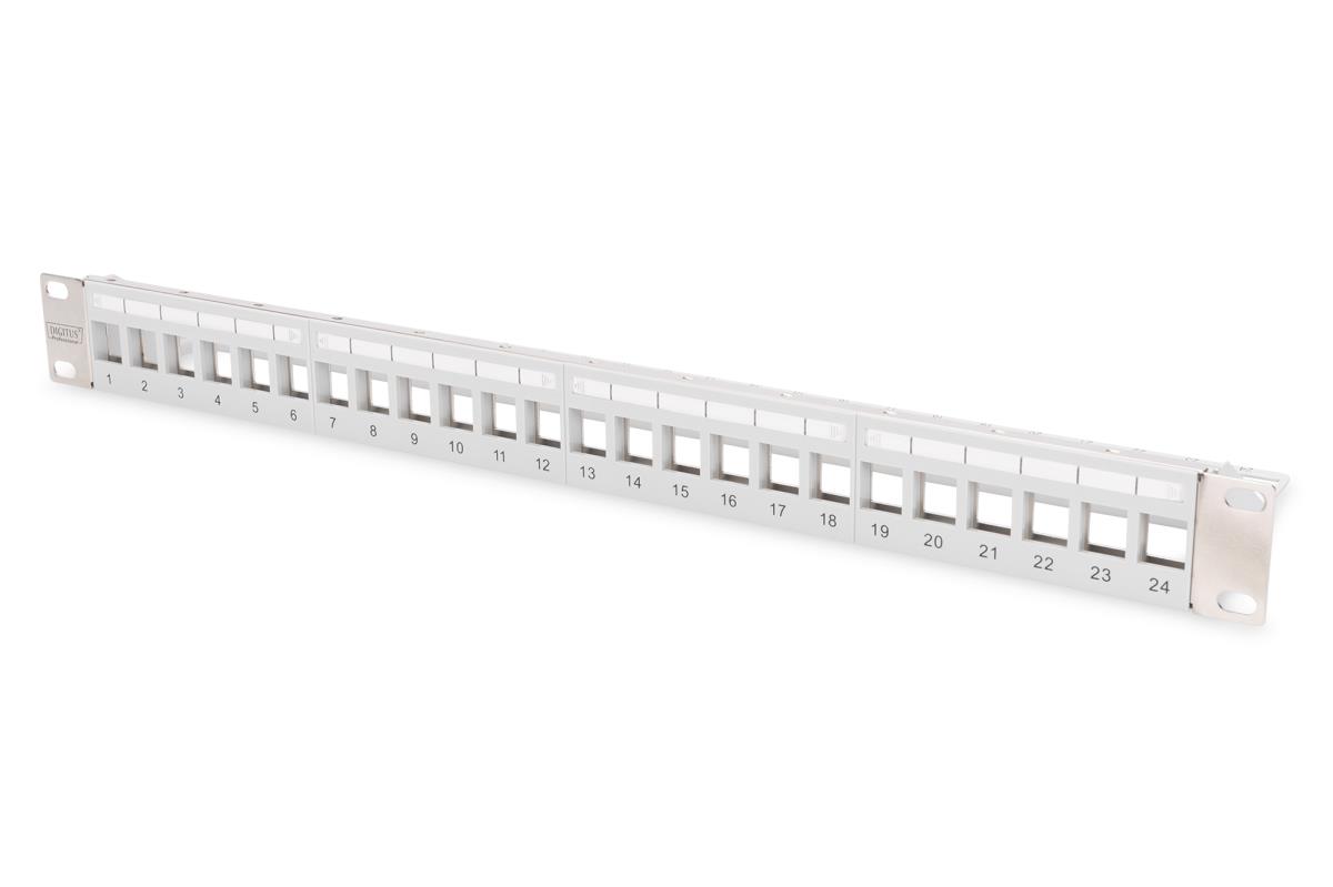 EU Product - Patchpanel 1HE 24-Port Modular grau transp.-Beschri. thumbnail