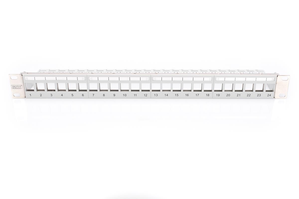 EU Product - Patchpanel 1HE 24-Port Modular grau transp.-Beschri. thumbnail