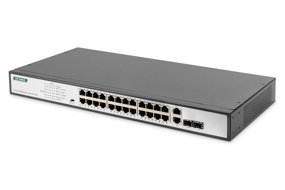 EU Product - Switch 24-Port 10/100  370W PoE Unmanaged schwarz thumbnail