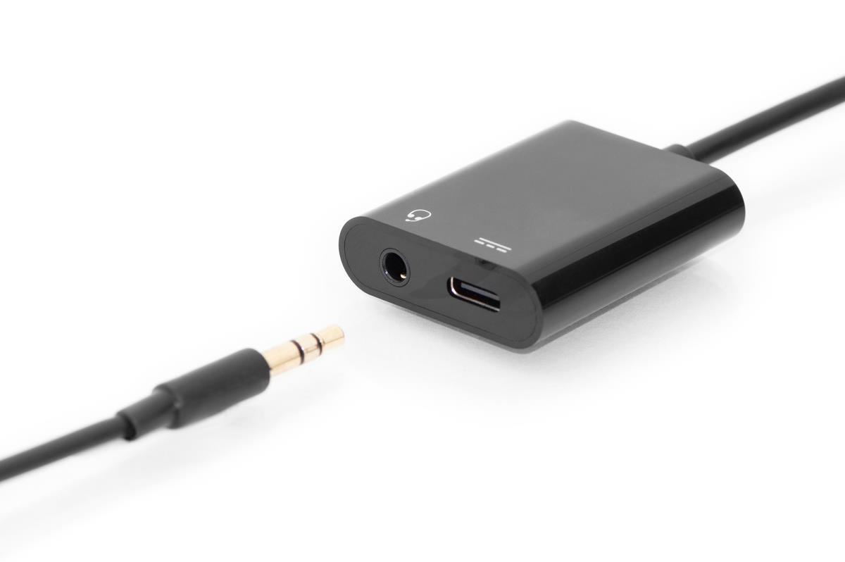 EU Product - USB 3.1 Verteilerkabel Typ C-Klinke St/Bu/Bu 0.2m sw thumbnail