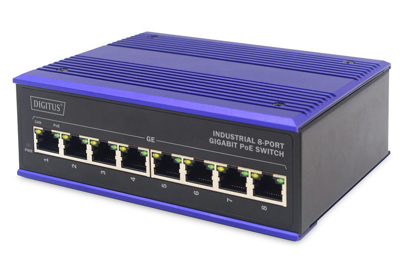 EU Product - Switch Ind. 8-Port  Gigabit 30W PoE Unmanaged blau thumbnail