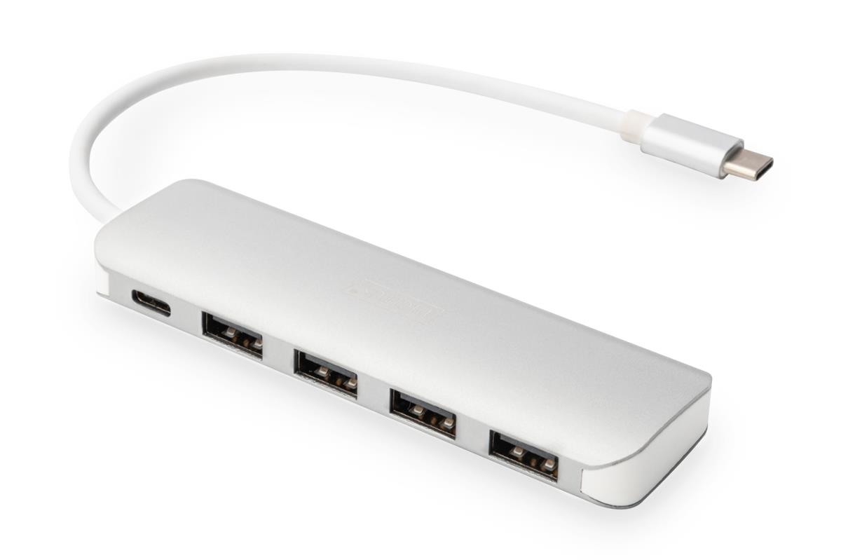 EU Product - USB-C-Hub  4-Port 3.0->4xA3.0 1xC-PD intgr.Kabel wei thumbnail