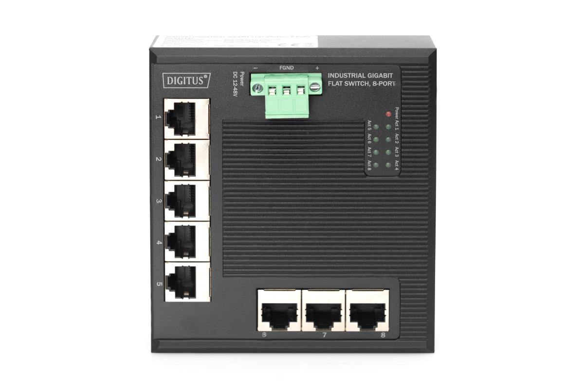 EU Product - Switch Ind. 8-Port  Gigabit Flat    Unmanaged schwar thumbnail