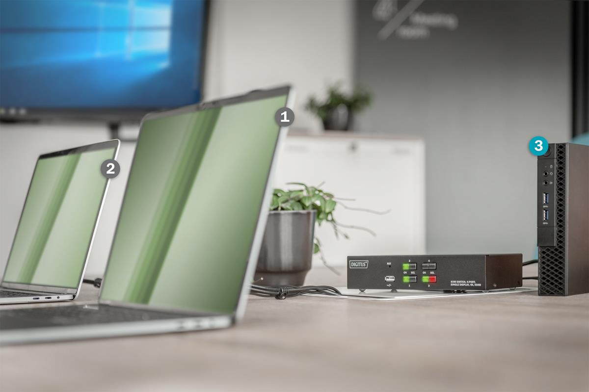 EU Product - KVM Switch, 4-Port, Single-Display, 4K, HDMI thumbnail