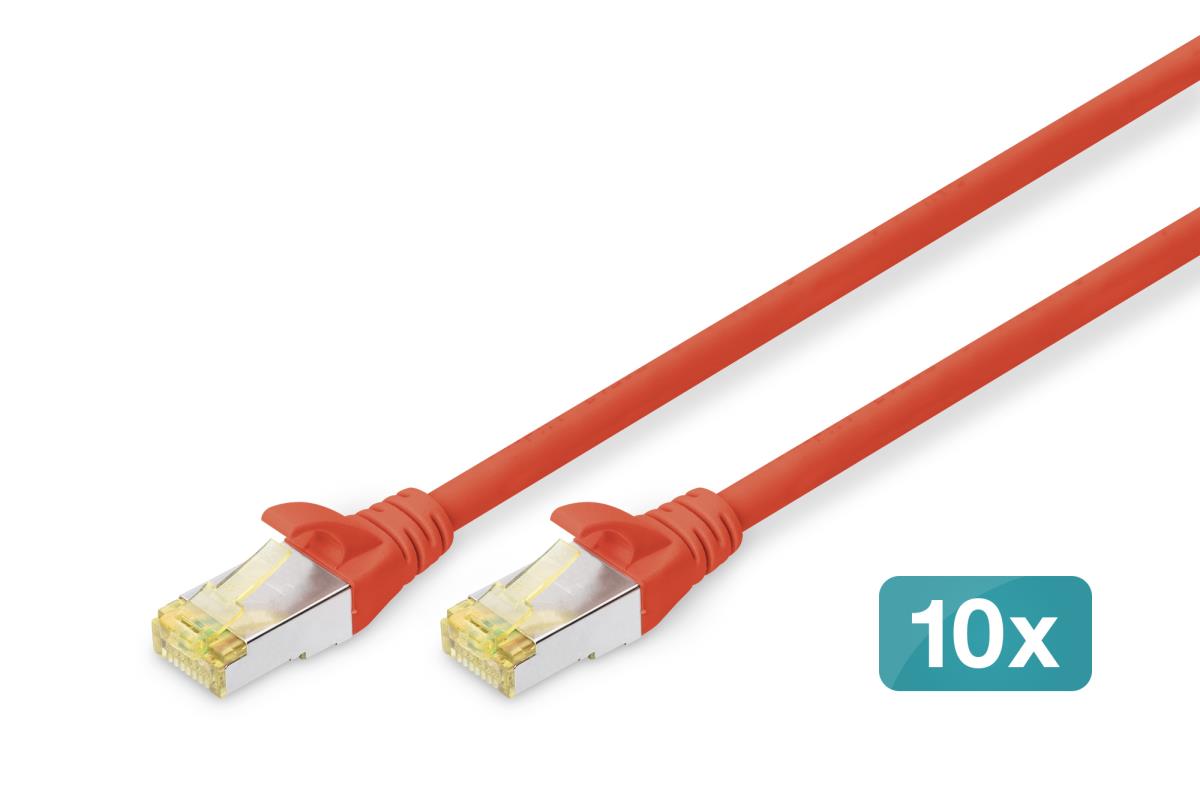 EU Product - CAT 6A S/FTP Patchkabel, 10 St�ck, 1m, rot thumbnail