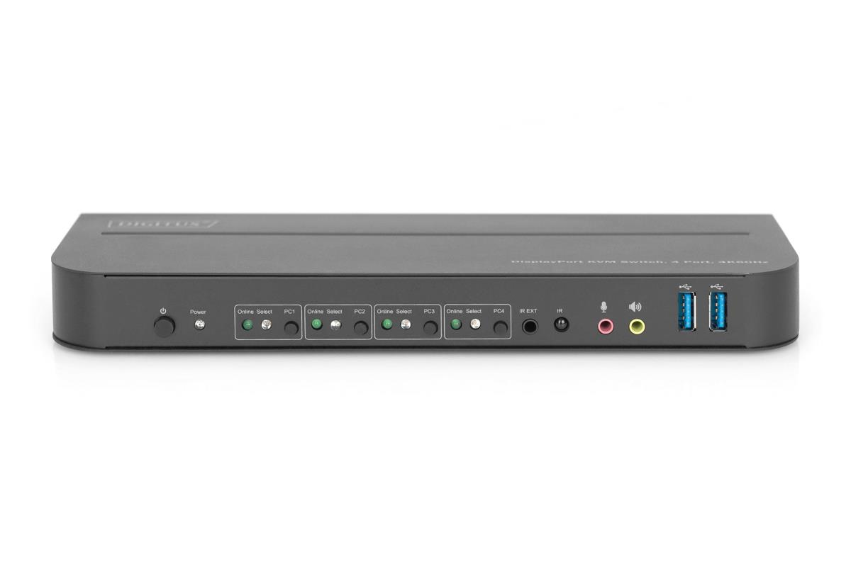 EU Product - KVM Switch 4-Port, 4K60Hz, 4x DP in, 1x DP/HDMI out thumbnail