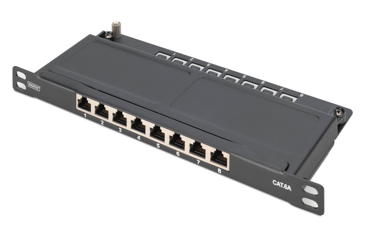 EU Product - CAT 6A Slim Patch Panel, shielded, 8-port, 0.5 U, 10