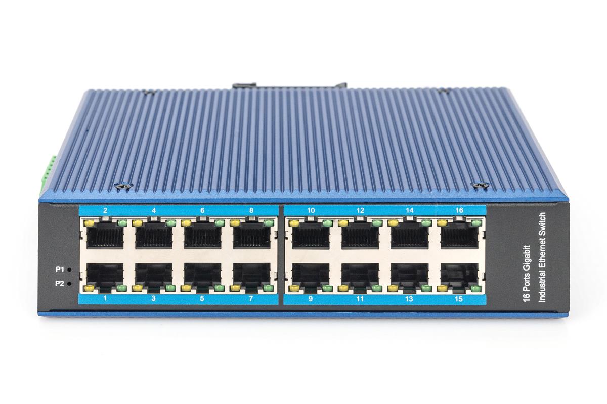 EU Product - Switch Ind. 16-Port Gigabit         Unmanaged blau thumbnail