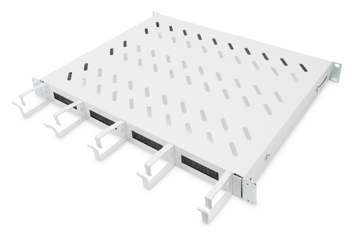 EU Product - Rack acc Shelf with Cable Guide 1HE Grey - Steel thumbnail