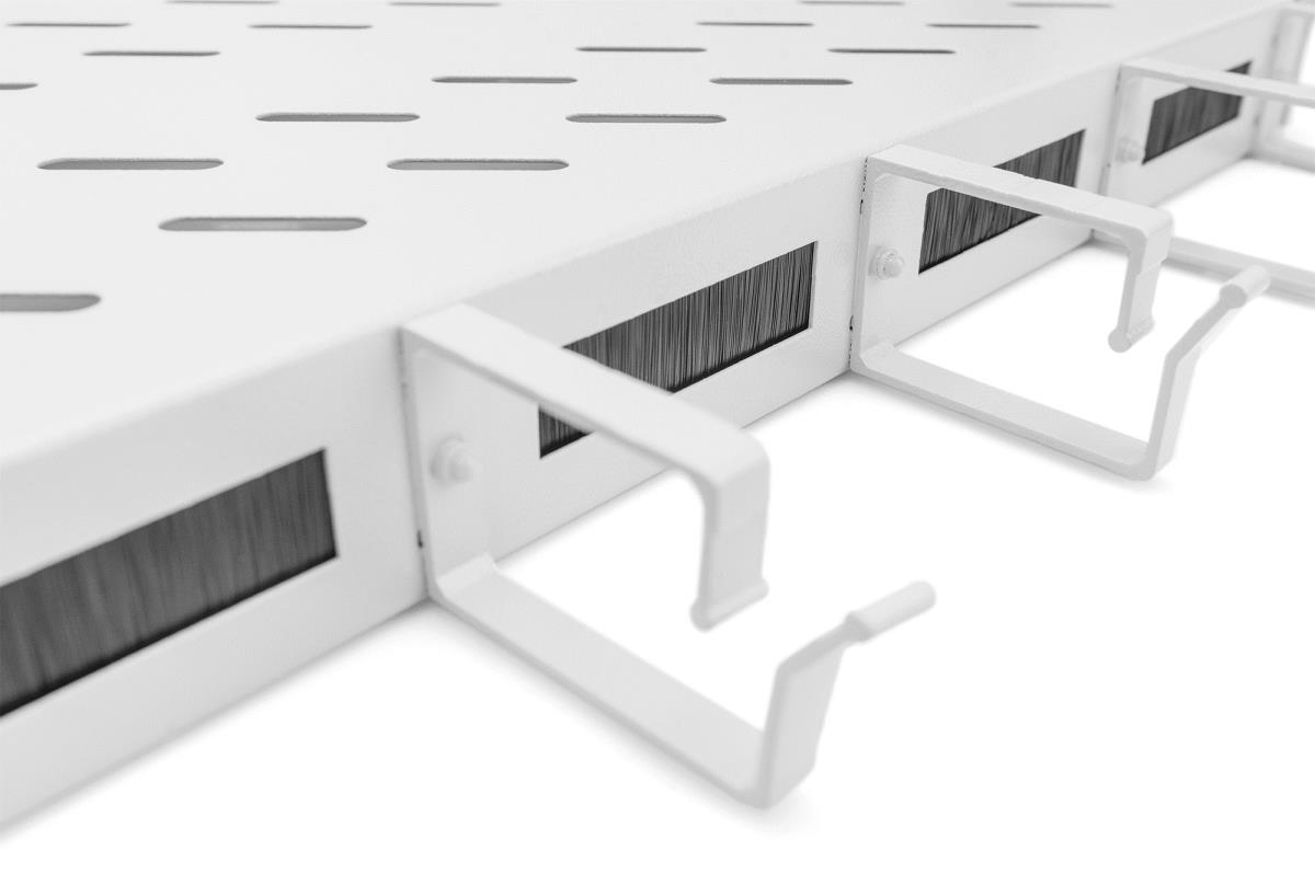 EU Product - Rack acc Shelf with Cable Guide 1HE Grey - Steel thumbnail