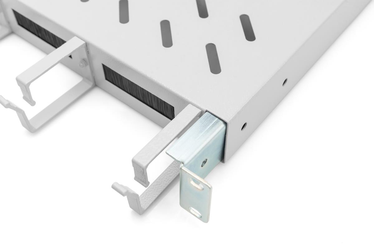 EU Product - Rack acc Shelf with Cable Guide 1HE Grey - Steel thumbnail