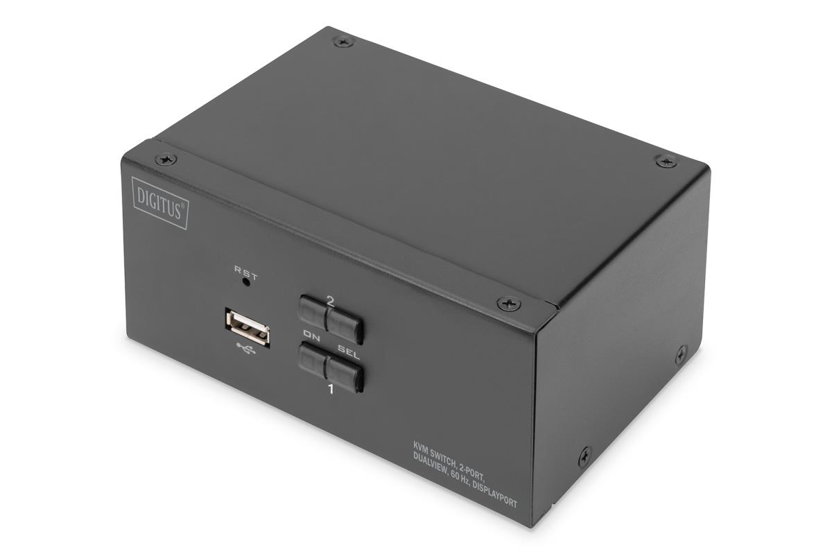 EU Product - KVM Switch, 2-Port, 4K60Hz, 4xDP in,2xUSB-B,2xAudio thumbnail