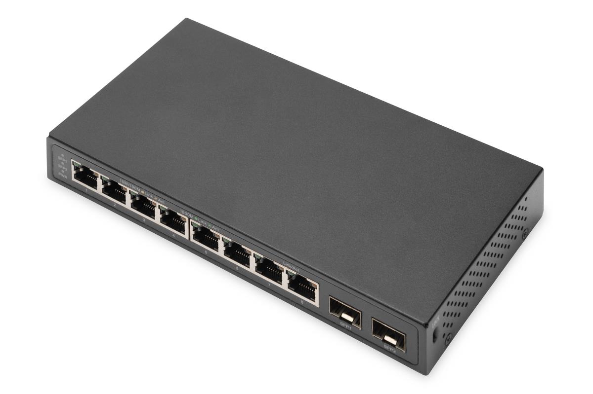 EU Product - Switch 8-Port Gigabit + 2xSFP unmanaged schwarz thumbnail