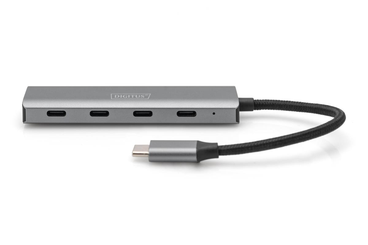 EU Product - USB-C-Hub  4-Port 3.1->4xC3.1 integr. Kabel   silber thumbnail