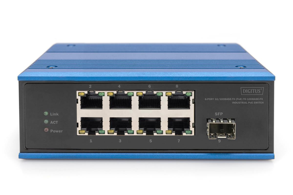 EU Product - Switch Ind. 8-Port  10/100      PoE Unmanaged blau thumbnail