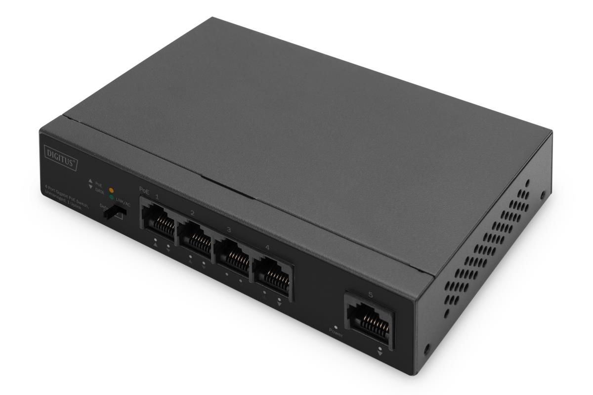 EU Product - Switch 4-Port  Gigabit 60W  PoE Unmanaged schwarz thumbnail