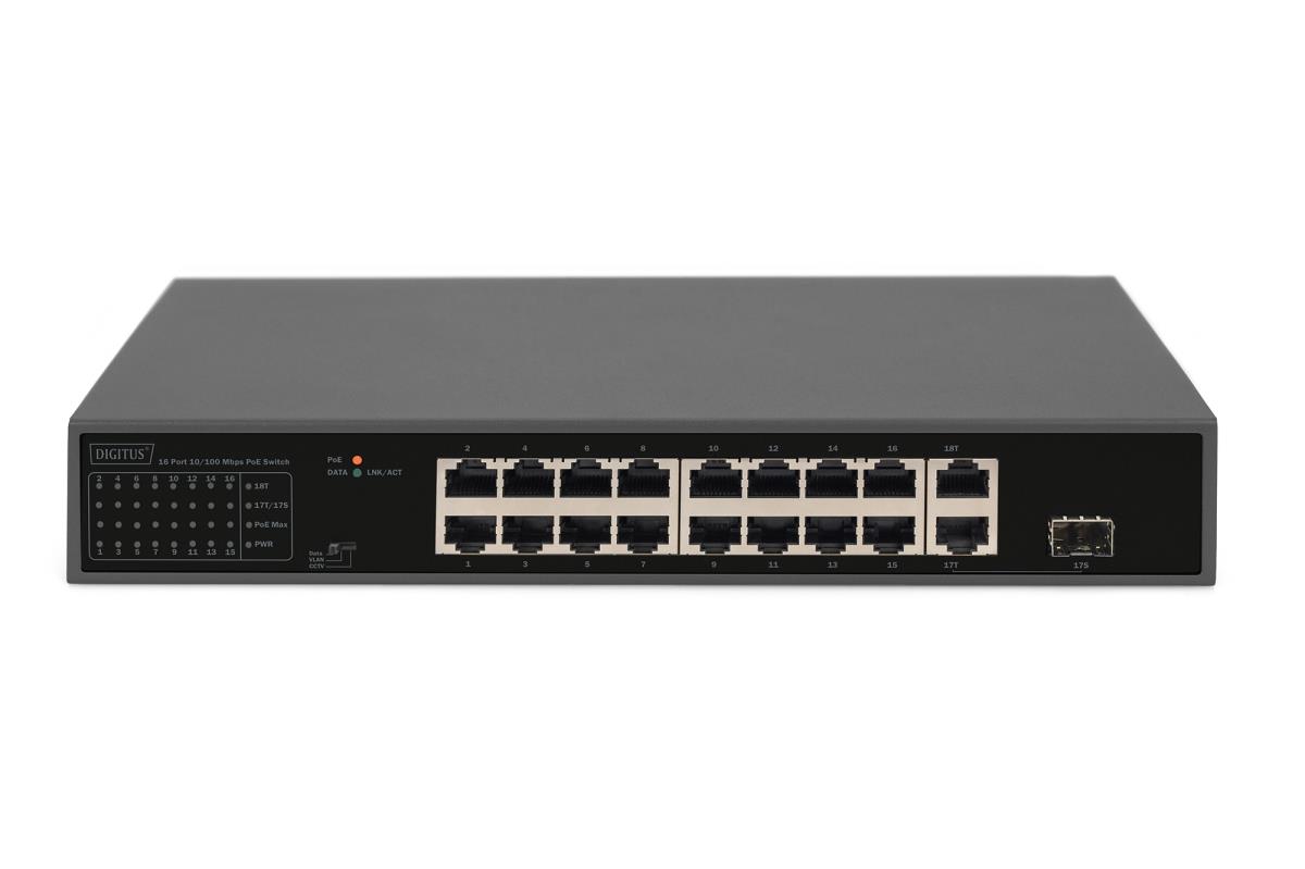 EU Product - Switch 16-Port 10/100  32W  PoE           schwarz thumbnail