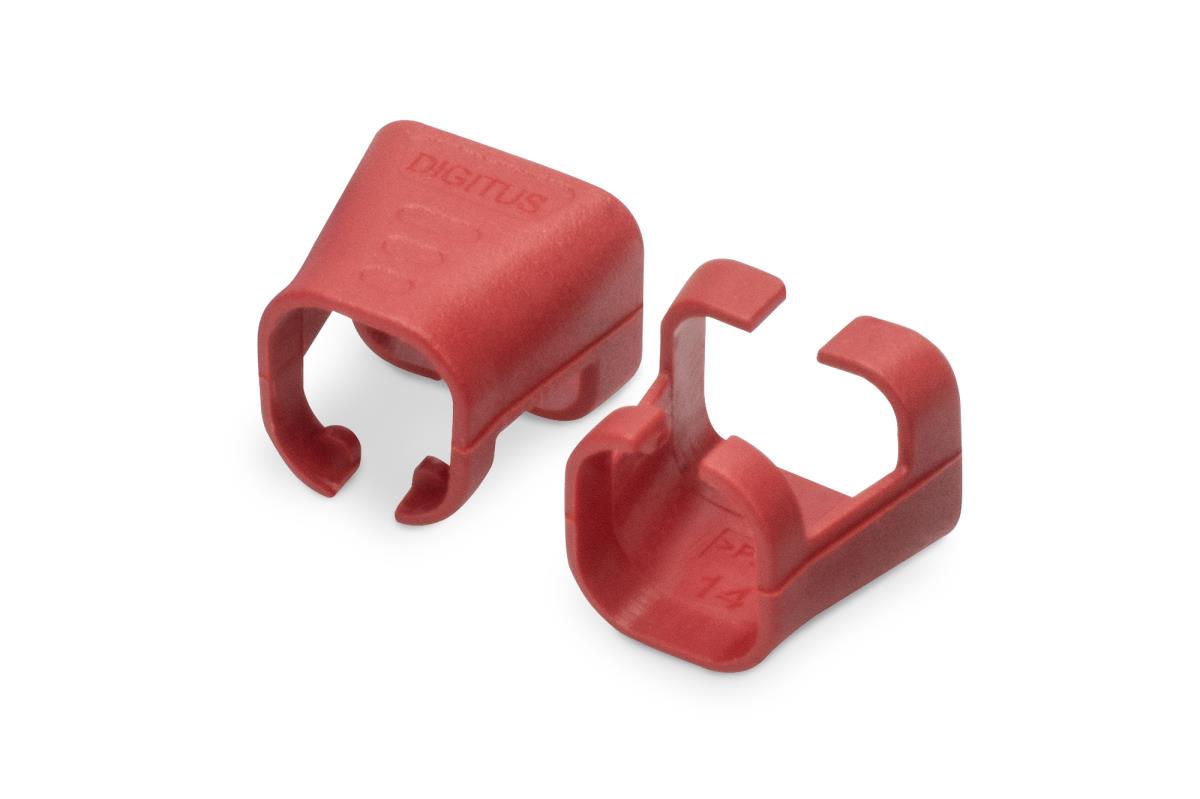 EU Product - Farbclips f�r Patchkabel RJ45 100 St�ck rot thumbnail