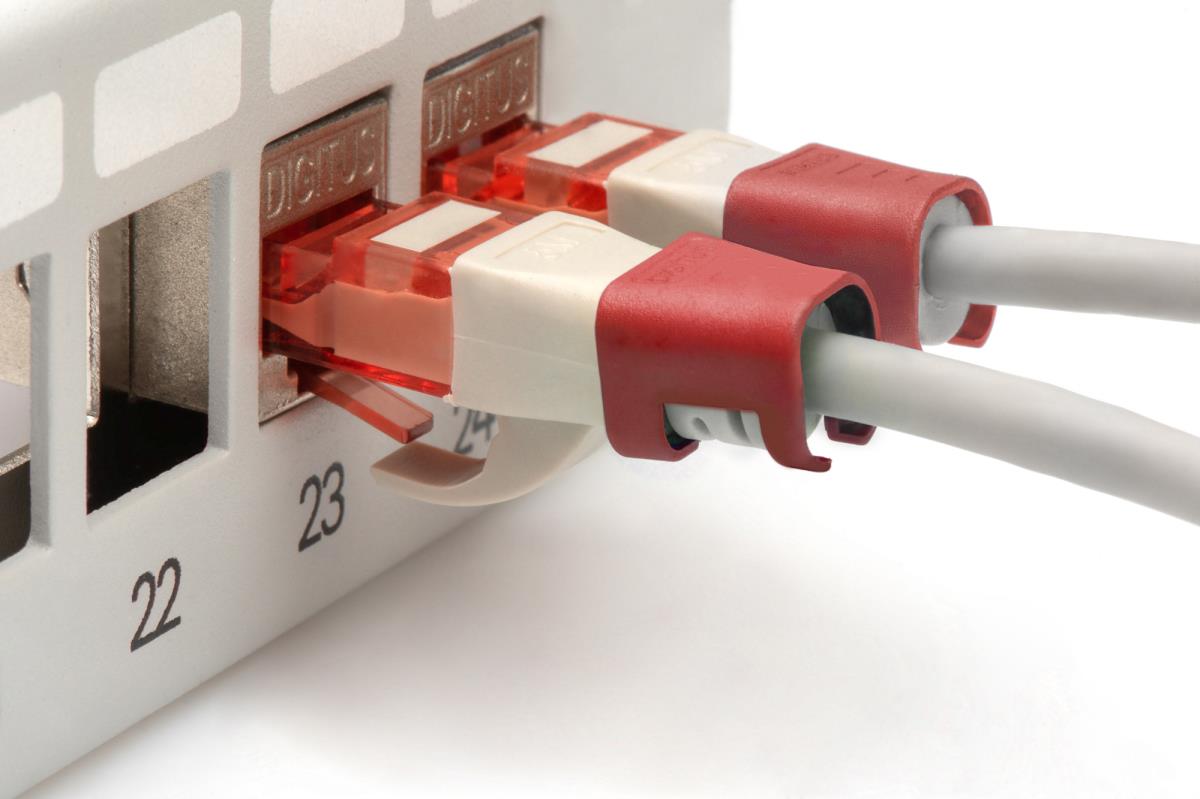 EU Product - Farbclips f�r Patchkabel RJ45 100 St�ck rot thumbnail
