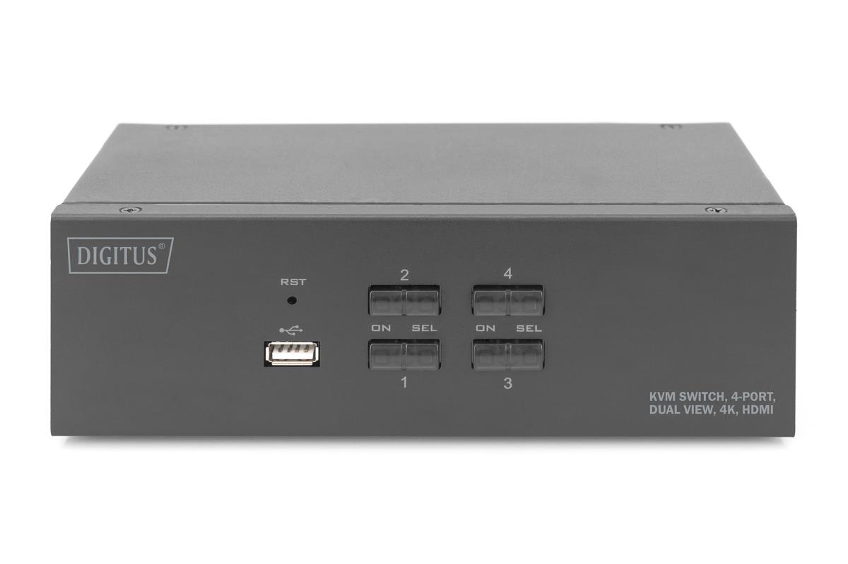 EU Product - KVM Switch 4-Port 4K30Hz 2xHDMI 2xUSBA 2x3,5mKlinke thumbnail