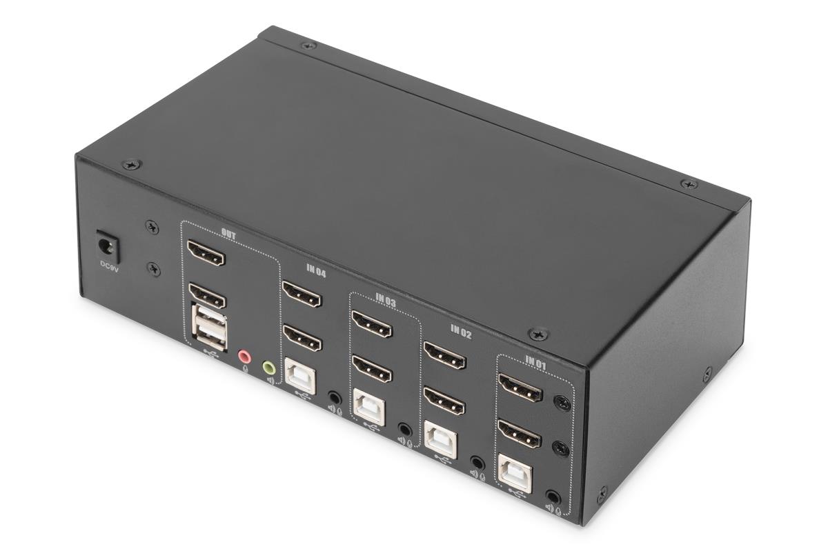 EU Product - KVM Switch 4-Port 4K30Hz 2xHDMI 2xUSBA 2x3,5mKlinke thumbnail