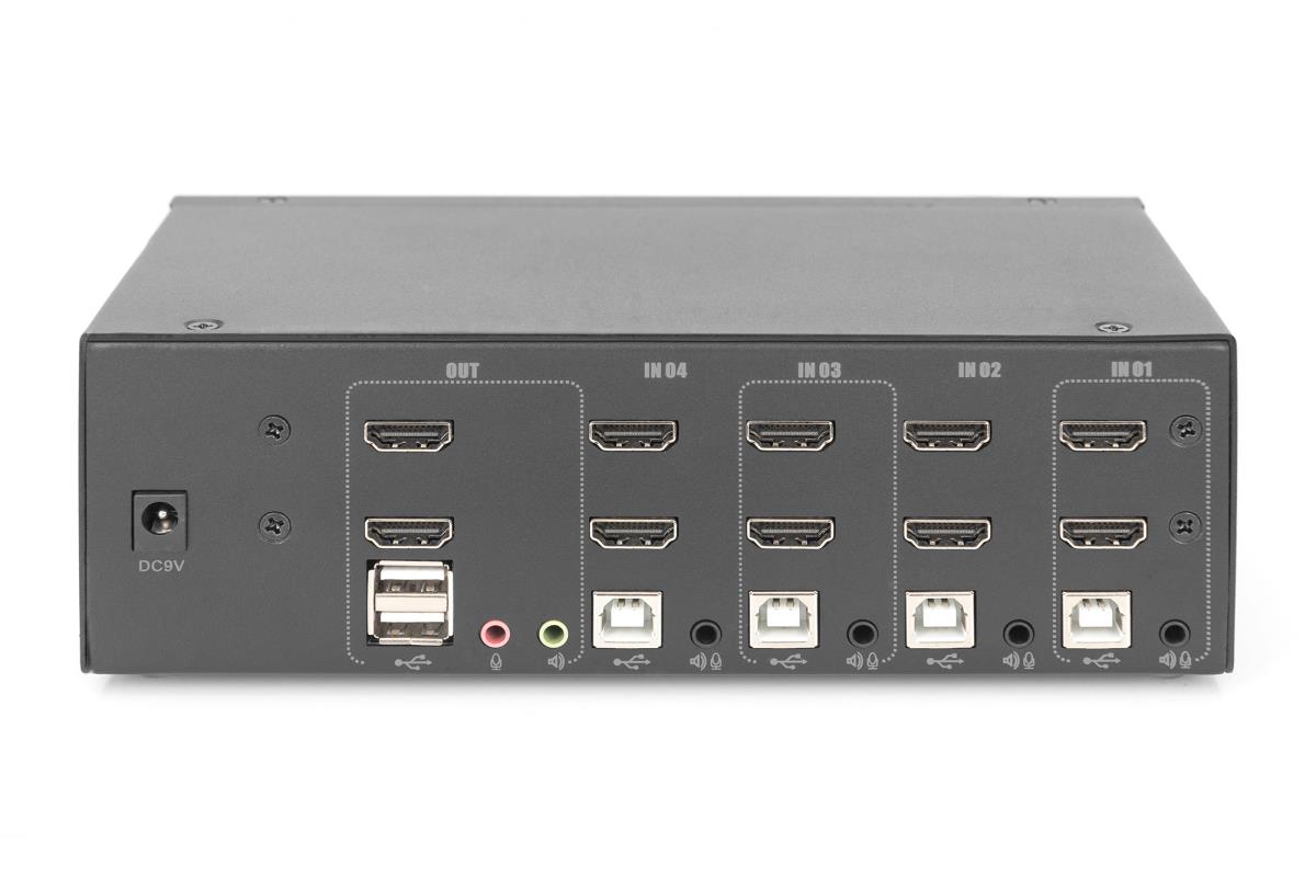 EU Product - KVM Switch 4-Port 4K30Hz 2xHDMI 2xUSBA 2x3,5mKlinke thumbnail