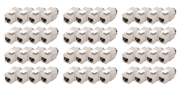 EU Product - Keystone Jack Cat6a geschirmt Kabelmanager Set 48St thumbnail