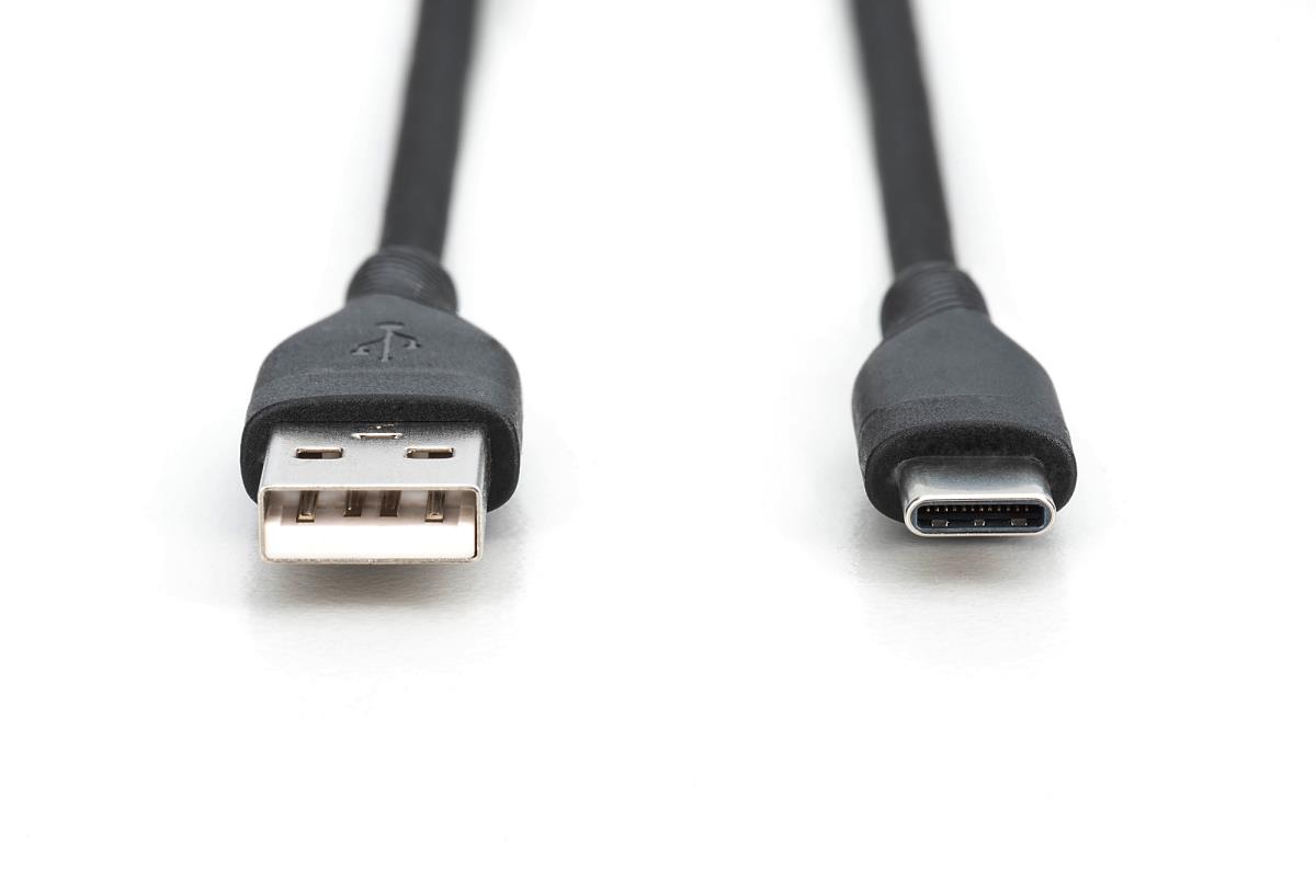 EU Product - USB 2.0 Kabel Typ C -A Silikon St/St 0,5m    schwarz thumbnail
