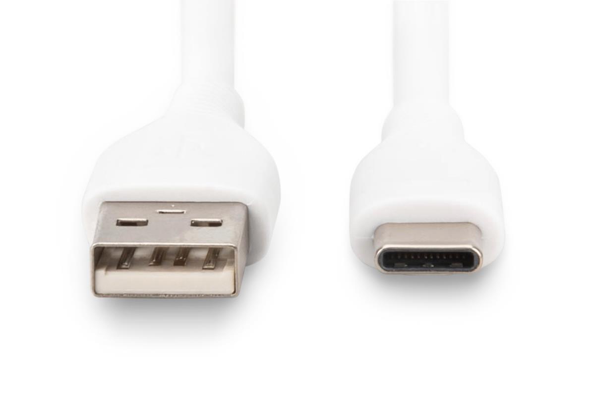 EU Product - USB 2.0 Kabel Typ C -A Silikon St/St 0,5m       wei� thumbnail
