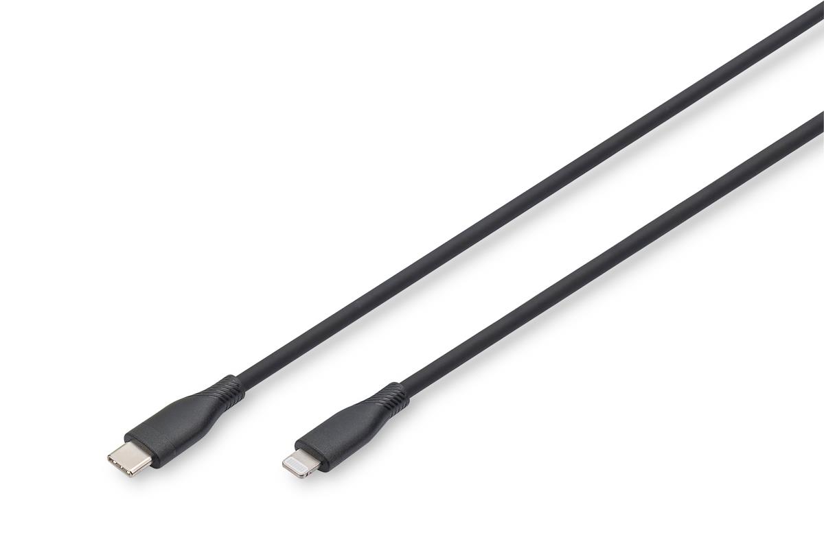 EU Product - USB 2.0 Kabel Typ C-Lightning Silikon 2m MFI schwarz thumbnail