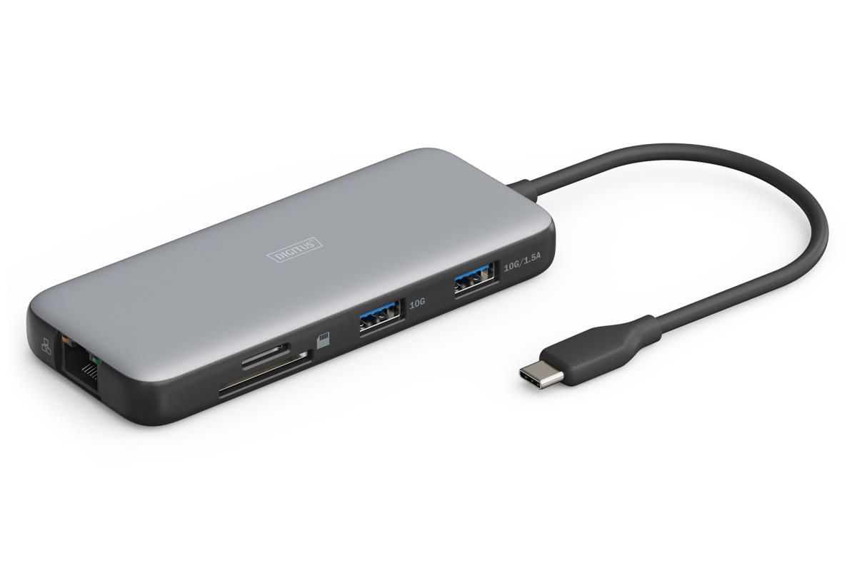 EU Product - Docking USB-C->HDMI,USB3.2,RJ45,SD,MicroSD,PD Alu si thumbnail