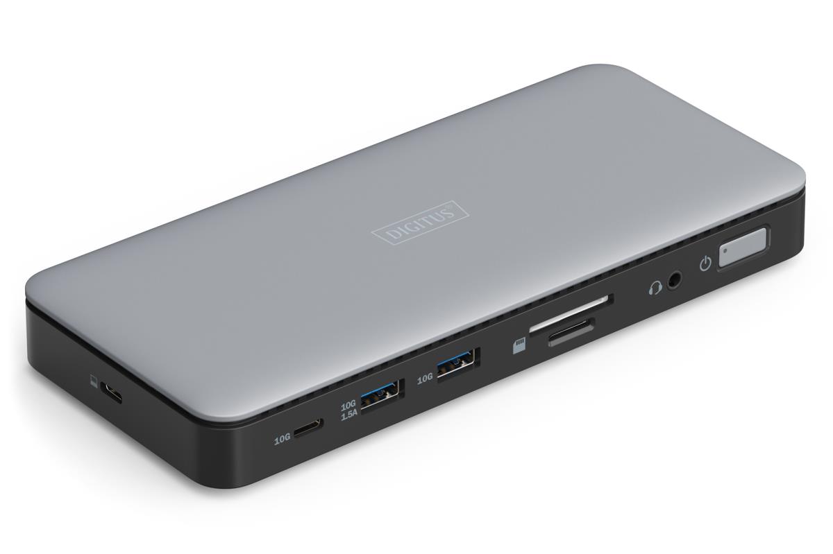 EU Product - Docking USB-C->HDMI,DP,USBA,USBC,RJ45,DC,Audio silbe thumbnail