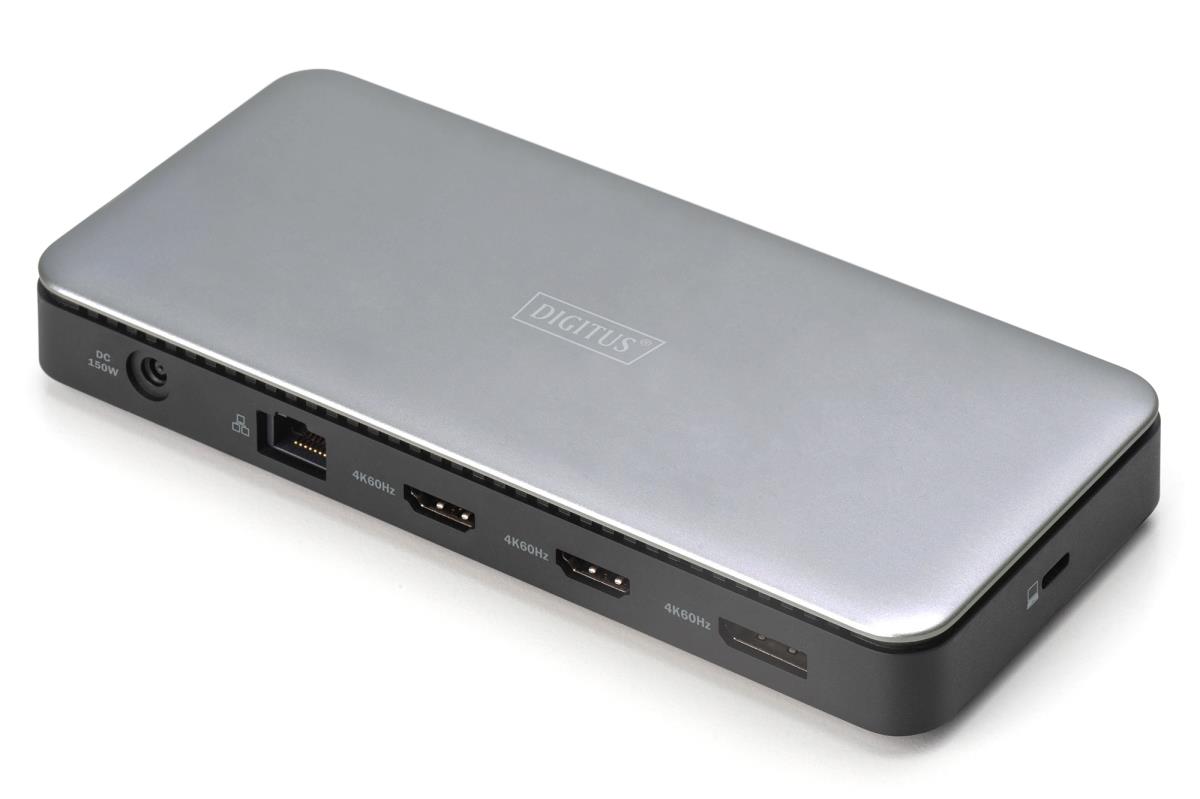 EU Product - Docking USB-C->HDMI,DP,USBA,USBC,RJ45,DC,Audio silbe thumbnail