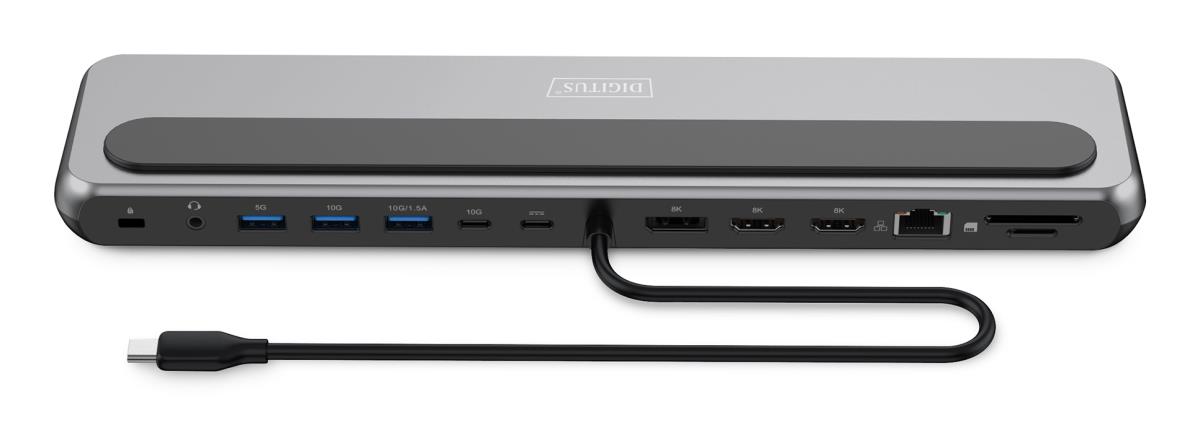 EU Product - Docking USB-C->HDMI,DP,USBA,USBC,RJ45,PD silber thumbnail