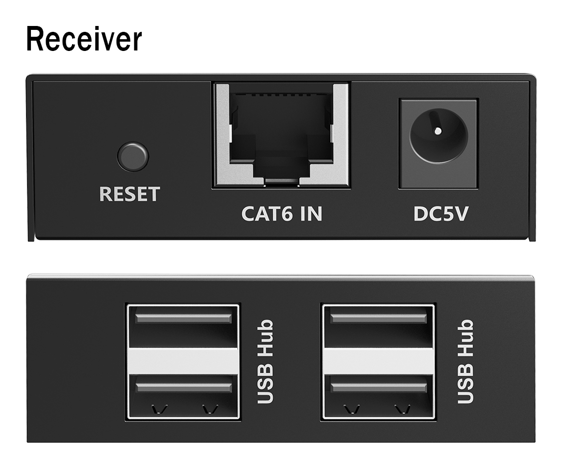 EU Product - USB Extender 4xUSB-A 150m mit CAT6 schwarz thumbnail